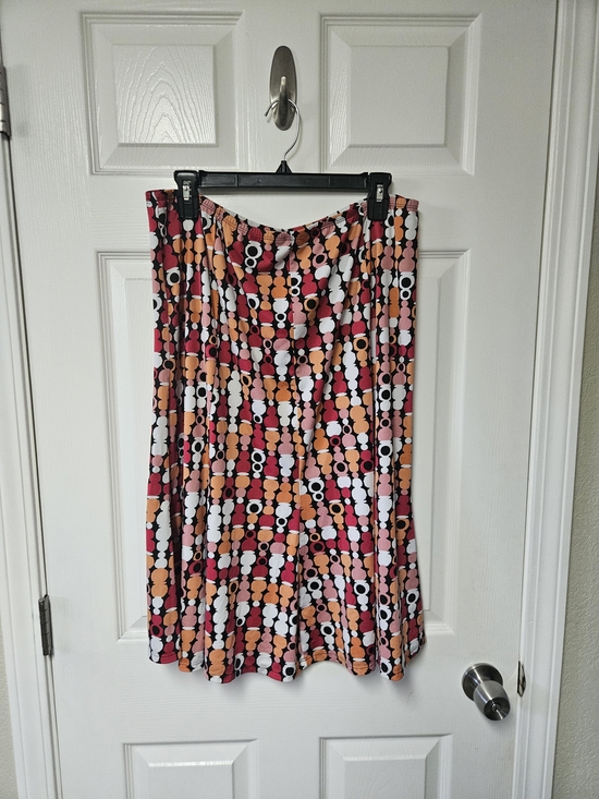Notations Dresses & Skirts - Notations Multicolor Circle Print Midi Skirt - Pink, Orange, White & Black